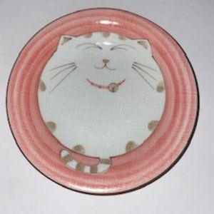2 Maneki Neko Design Japanese Porcelain Plates